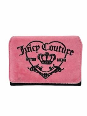 JUICY COUTURE GIRLIE ROYALTY Double Sided Trifold Wallet Love Potion Pink